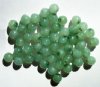 25 8mm Translucent Dyed & Coated Antique Green Round Beads